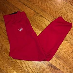 EUC The Gluv Red Fastpitch Softball Pants Elastic Waist Size L